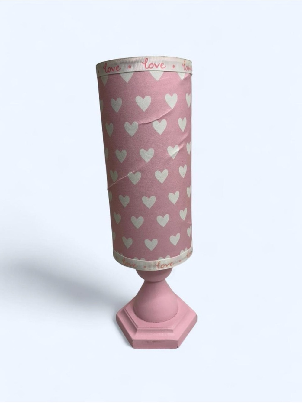 Baby Headband Holder Stand in Pink White Hearts Love